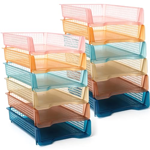 Geetery Turn in Trays Classroom, Clear Boho Color, Set of 12 - color: Clear Boho Color