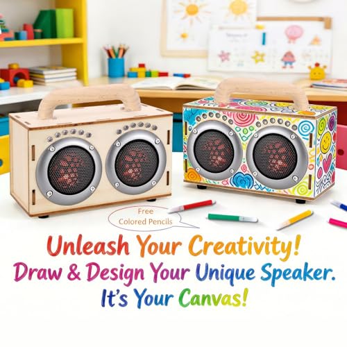STEM Science Projects for Kids, Build Your Own DIY Bluetooth Speaker Kit - color: Gray