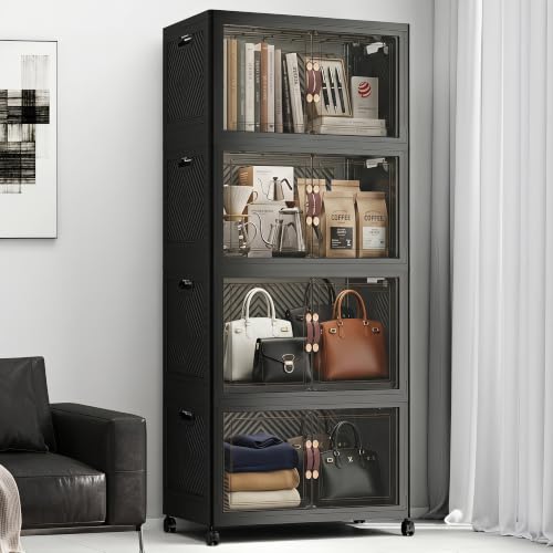 UAMFURI Stackable Storage Bins with Lids, 440QT Lockable Storage Cabinet - color: Black, size: Plus