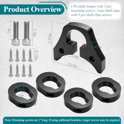 Cable Bracket/Organizer Clip w/Spacers & Screws Compatible with Minn Kota - color: Combo 2