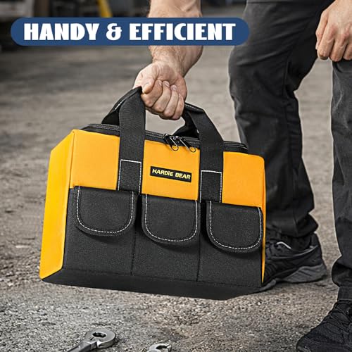 Tool Bag, 12 Inch, Yellow and Black, 3 External Pockets, Zippered Storage, Portable Organizer - size: 12INCH/30CM