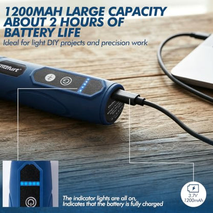 Mini Cordless Rotary Tool 5 Speed and USB Charging Rotary Tool Kit with 110 Accessories, Multi-Purpose 3.7V Power Rotary Tool for Engraving Sanding, Polishing, Drilling, Etching, DIY Crafts