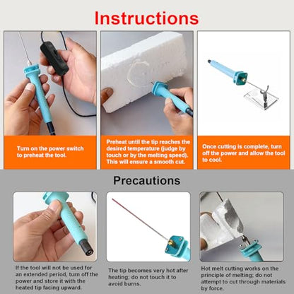 Foam Cutter Electric Hot Wire Cutter Pen 10CM Foam Board Cutting with Stand 18W Hot Knife Styrofoam Cutting Pen with Adaptor Foam Cutting Tool for White Safe Styrofoam,Arts,Handcraft
