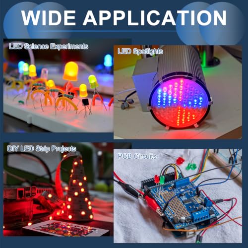 MECCANIXITY 100pcs 3mm LED Diode Lights, Red Green Common Cathode DC 3-12V - color: Red Green, size: 3mm