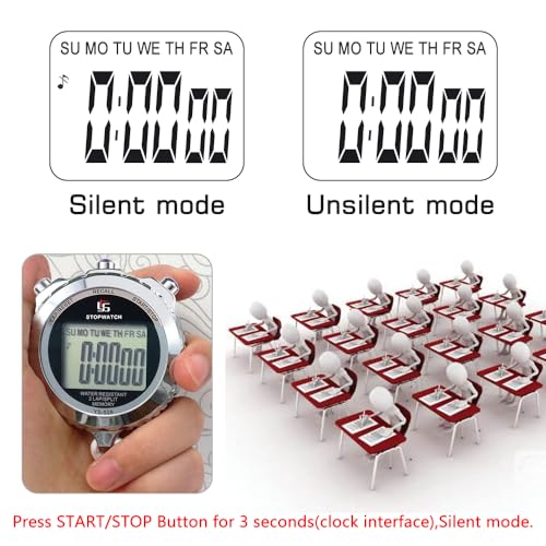 LAOPAO Melt Stopwatch, Clock Daily Rainproof Digital Timer for Sports Match,Competition,Coach,Referee,Training,Timing - color: 2 Lap-backlit