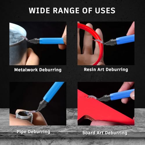 VASTOOLS Deburring Tool Kit - 6.5" Metal Handle Chamfer Tool with 11 M2 HSS Blades, 360° Rotating Head for Aluminum Copper Brass Plastic Pipe & 3D Print Deburring - style: DeburringTool_10blades