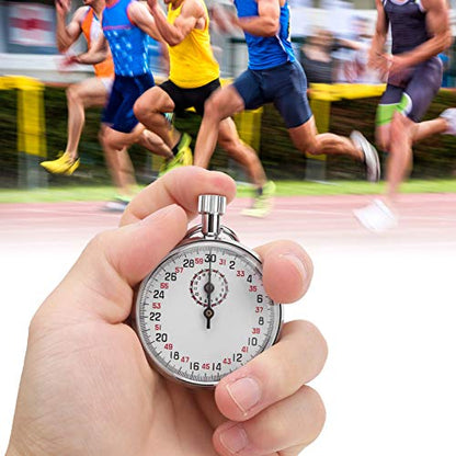 Mechanical Stopwatch Handheld Mechanical Stopwatch Sports Chronograph Running Timer Round Stopwatch Running Timer for Sports,Competitions,Games