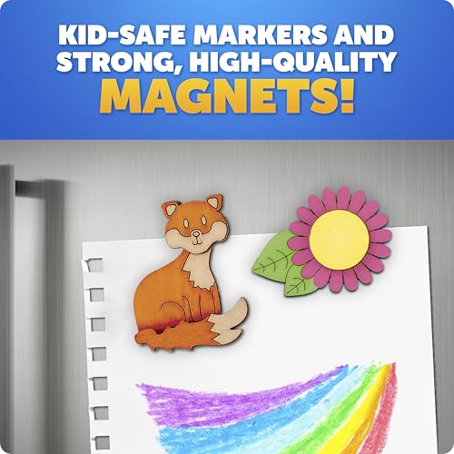 Blue Marble Wooden Magnet Painting Craft Kit with 15 Nature Designs