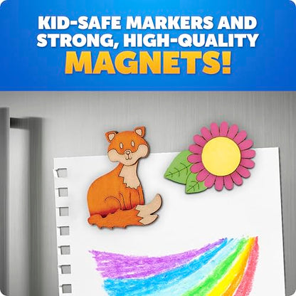 Blue Marble Wooden Magnet Painting Craft Kit with 15 Nature Designs