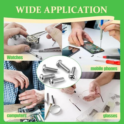 600Pcs M1 x 2.5mm / 3mm / 4mm / 5mm / 6mm Metric Micro Screws Nuts Assortment Kit, Phillips Pan Head, Tiny Machine Screws Assortment for Watch Repair, Electronics, RC Drones, Arduino, DIY Projects - size: M1x2.5/3/4/5/6-600Pcs