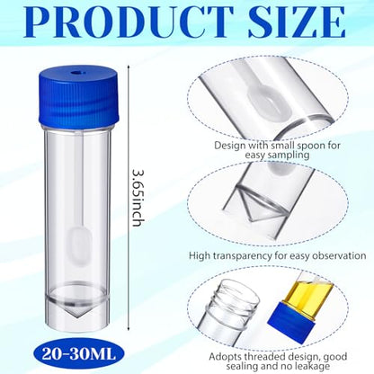 Ceenna 20 Pcs 25-30ml Stool Specimen Cup Stool Container with Spoon Lid