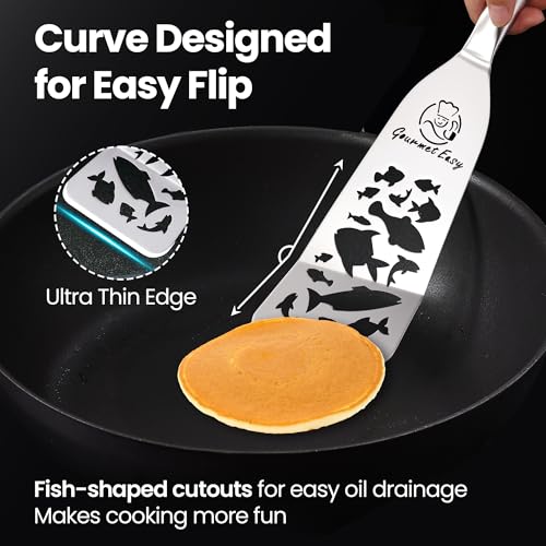 Gourmet Easy Fish Spatula Set, Ultra-Thin Edge Easy Flipping – Fish Edition - color: Fish Edition