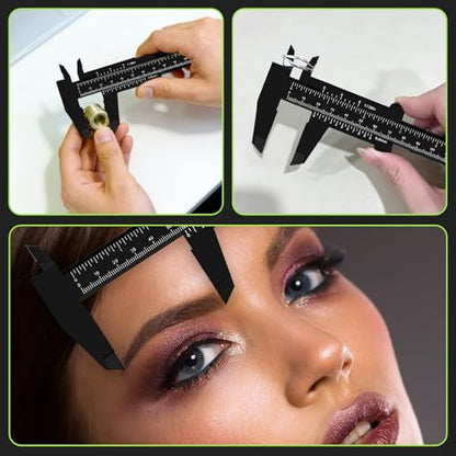 10Pcs Plastic Vernier Caliper 0-6 Inch/150 mm Measuring Tool,Black - color: Black
