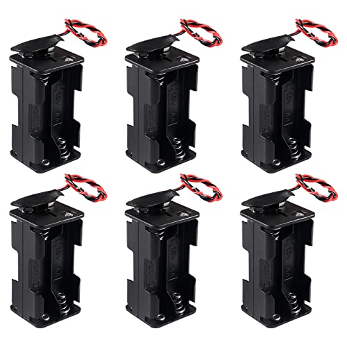 6pcs 4X1.5V AA Battery Holder with 6 pcs 9V I Type Battery Snap Connector Thicken Plastic Housing 2 Layers 6 Volt Battery Case - style: 4X 1.5V AA Battery Holder