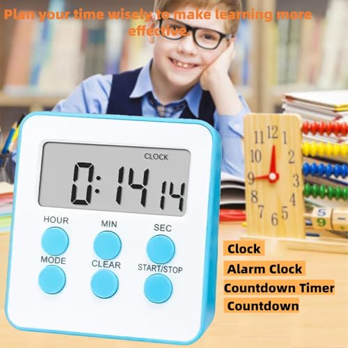 LED Timers Display, Battery-Powered Digital Timer with Stand, Magnetic Kitchen Timer Set of 8 in 5 Colors - Perfect for Cooking, Baking, and Timing Tasks