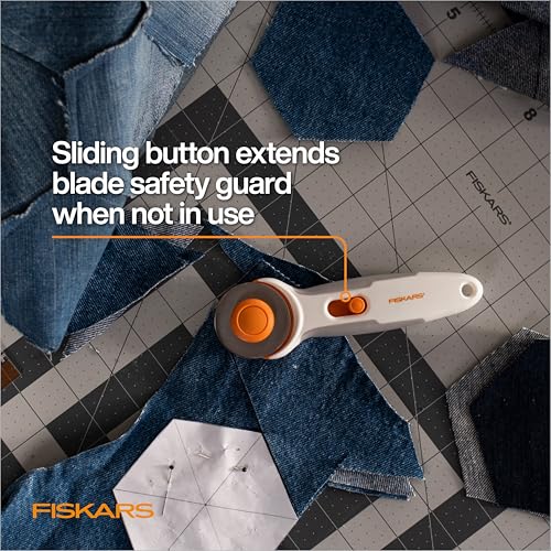 Fiskars 45mm Stick Titanium SoftGrip Rotary Cutter for Fabric & Sewing - color: Softgrip Stick, size: 45mm