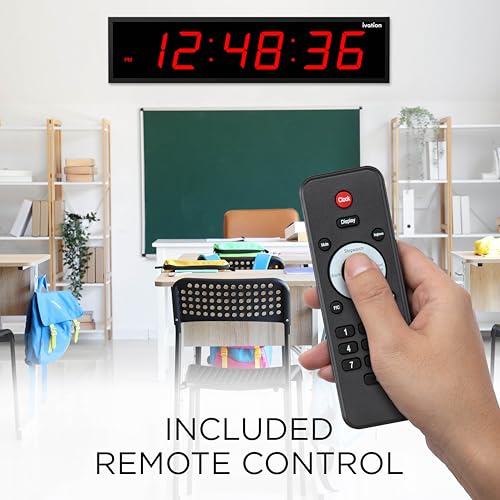 Ivation Oversized Digital Wall Clock with Large LED Display & Timer, 72" - color: Red, size: 72" Inch