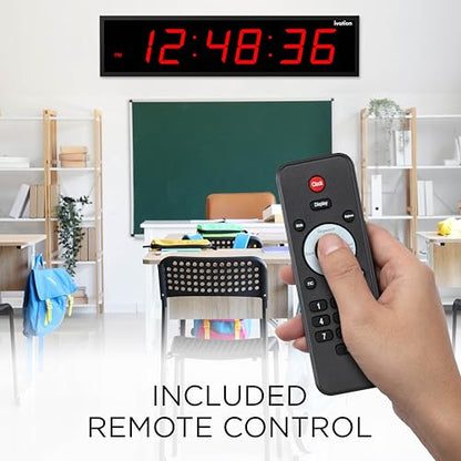Ivation Oversized Digital Wall Clock with Large LED Display & Timer, 72" - color: Red, size: 72" Inch