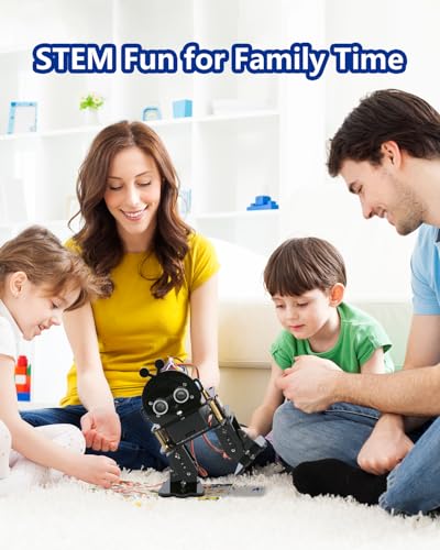 Biped Robot Kit STEM Toys Science Kit for Kids, Bionic Bipedal Robotics Programmable Coding Crafts Set for Arduino ESP32, Birthday Gift for Age 8-12 Boys Girls Teens - color: Brown