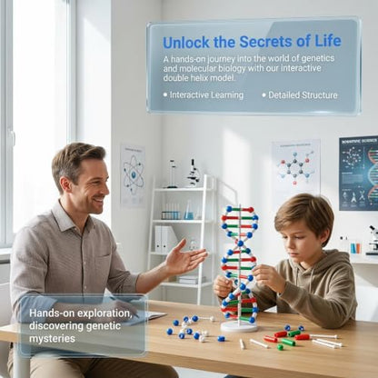 VOSAREA DNA Model Kit for Classroom Double Helix Molecular Model Kit for Teaching Genetics Structure Science Classroom Decor 1 Set