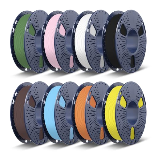 TECBEARS PLA Classic Rapid, 2kg Bundle, E2502, 0.25kg/Spool, 8 Packs - color: 0.25kg*8 Black, White, Sky Blue, Sunny Orange, Sakura Pink, Brown, Pri-yellow, Olive Green