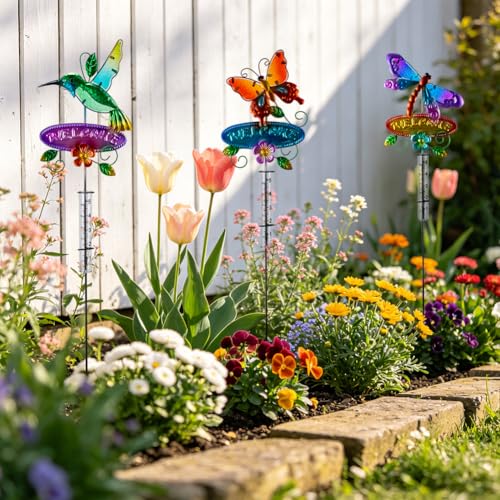 3 Pcs Rain Gauge Outdoor, 5 Inch Tube Rain Gauge with Welcome Sign - color: 3 Pcs-Welcome Sign