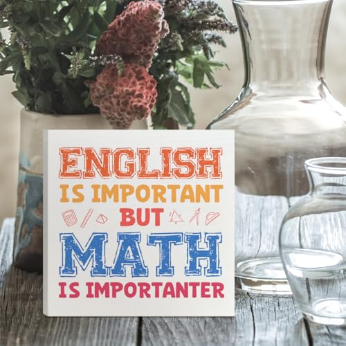 Funny Math Teacher Gifts for Women Men, Teacher Thank You Appreciation Gifts for Birthday Christmas Teacher's Day Back to School, Wooden Box Sign - color: Math Teacher2