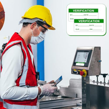 350 Pcs Verification Labels, 1.5" x 0.625", No Flap with Dispenser Box - style: No Flap with Dispenser Box