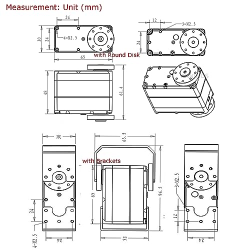 60KG Robot Servo Motor High Torque Stainless Steel Gear Digital Steering Large Servos with Mount Brackets - size: 60kg