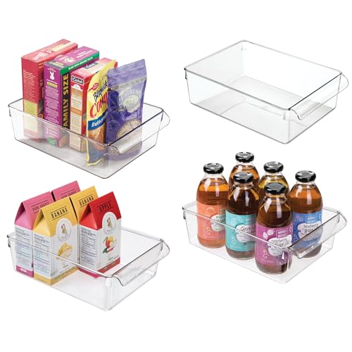 iDesign Fridge Storage Bin with Handle, Set of 4, Clear - style: Pack of 4