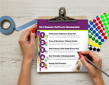 ChromaLabel Dry Erase Labels, 2 x 3 Inch Removable, 50/Roll - size: 2" x 3", style: With Protective Flap