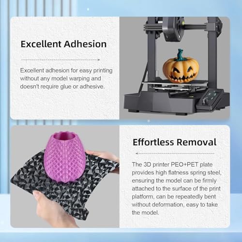 IdeaFormer-3D K1 K1C PEO PET Build Plate, Smooth PEO PET Spring Steel Bed Plate No Magnetic Build Plate 235x235 mm for Creality K1/K1C/K1 SE/Ender 3 S1/Ender 3 V3 SE/KE/Ender 3 V2/Ender 5 S1 - color: Diamond PEO+Carbon Fiber PET