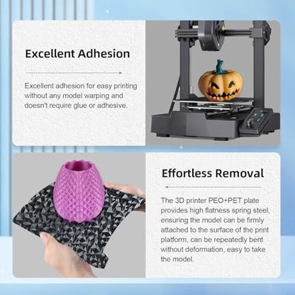IdeaFormer-3D K1 K1C PEO PET Build Plate, Smooth PEO PET Spring Steel Bed Plate No Magnetic Build Plate 235x235 mm for Creality K1/K1C/K1 SE/Ender 3 S1/Ender 3 V3 SE/KE/Ender 3 V2/Ender 5 S1 - color: Diamond PEO+Carbon Fiber PET