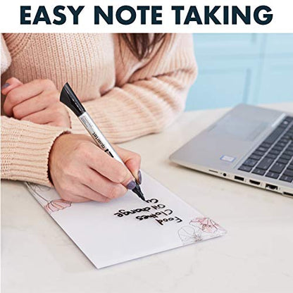 Quartet Glass Desktop Notepad, 9" x 6", Whiteboard, Dry Erase Surface, Floral/White, 2 Pack (GDP96P) - color: Floral, style: Desktop Notepad (2pk)