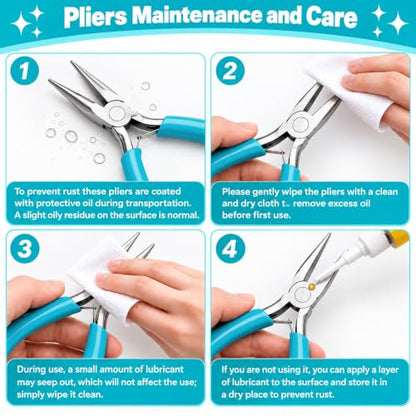 Needle Nose Pliers, 1 Pack Mini Pliers for Jewelry Making - color: Blue-needle Nose Pliers
