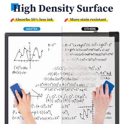 Maxtek Whiteboard on Wheels 36 x 24 in, Magnetic Rolling Dry Erase Easel - color: Black, size: 24"W x 36"H