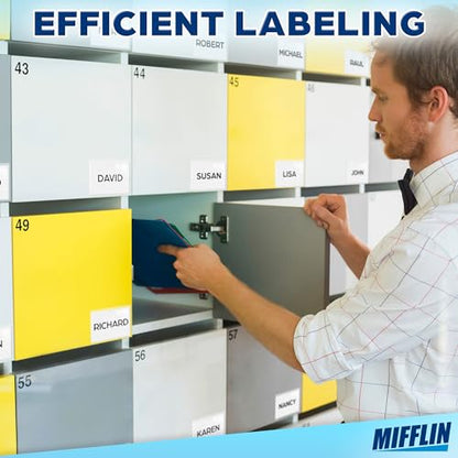 Mifflin-USA - Index Card Holder - 3x5”, 30 Pack - Clear Self-Adhesive Pockets - Label Holders for Organizing Storage Bins & Containers - Plastic Sleeves for Protecting Cards & Labels - size: 5x3" (Pack of 30)