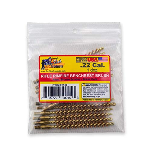 Pro-Shot Products .22 Cal. Rimfire Rifle Bore Brush Dozen Pack, Brass - size: .22 CAL (Rimfire)