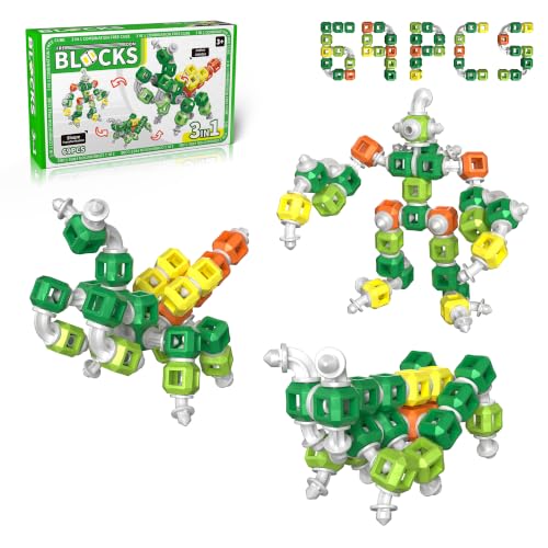 Creative 3-in-1 Robot STEM Toys for 4 5 6 7 8+ Year Old Kids Birthday Gifts - color: Green