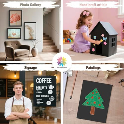 Mat Board Center, Pack of 10 Acid-Free Foam Boards, 8x10 inch Black Foam Boards, 3/16" Thick - color: Black, size: 8x10