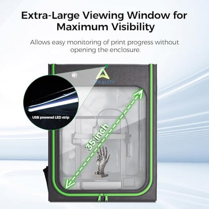 Creality 3D Printer Enclosure with Ventilation & LED Light 27.56"×29.53"×35.43" 3D Printer Cover Fireproof Constant Temperature Enclosure for CR-10 Smart Pro/CR-10 Pro/Ender 3 S1 Plus/Ender 5 Plus - color: 2026 New Enclosure - L