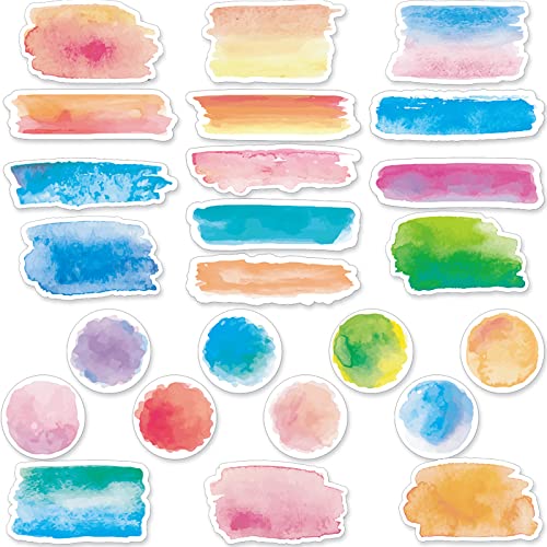 Yexiya 240 Pcs Watercolor Classroom Labels Cutouts for Bulletin Board