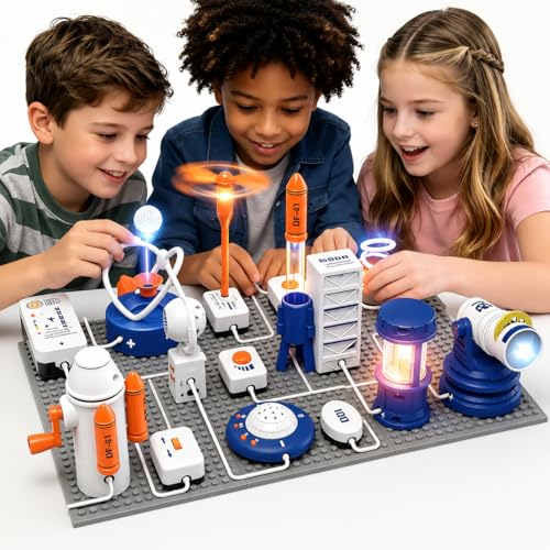 STEM Circuit Set for Kids Ages 6+, 66 PCS Electronics Exploration Kit with 1200+ Projects, Electric Circuit Board Science Toy, Educational Physics Gift for Boys Girls