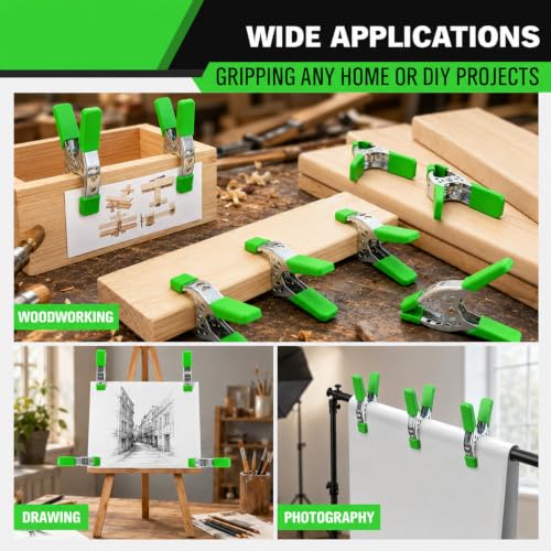 32-Piece 4 inch Spring Clamp, Heavy Duty Metal Spring Clamps, 1.5-inch Jaw Opening Clamps for Backdrop, Pool Cover, Photography - size: 4inch 32-Piece