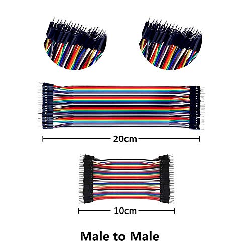 240pcs Solderless Breadboard Jumper Wires - Male, Female & Male to Female, 3x10cm & 3x20cm for Arduino