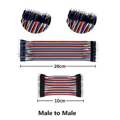 240pcs Solderless Breadboard Jumper Wires - Male, Female & Male to Female, 3x10cm & 3x20cm for Arduino