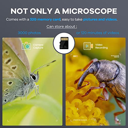 Andonstar AD203 Digital Microscope (Black+Bracket) - color: Black+Bracket
