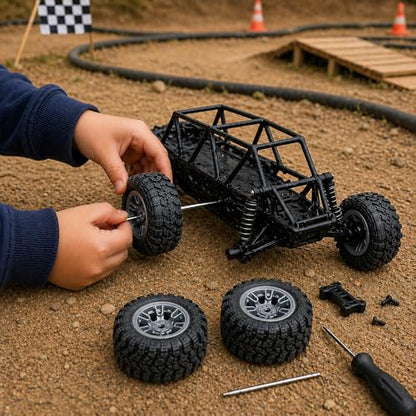 4PCS Toy Car Wheel 60mm Toy Car Rubber Tire Wheels with Shaft Round Rod Axles for RC Car Truck Robot DIY Model Toy Parts