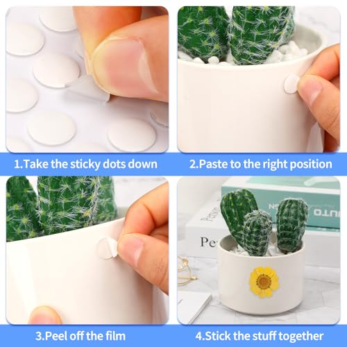 JUNEBRUSHS 350 Pieces Double Sided Sticky Dots, Sticky Tack for Wall Hanging Removable Poster Putty Clear Round Putty No Trace Adhesive Sticky Putty for Balloon Craft DIY Art Office Supplies (20 mm) - size: 20mm