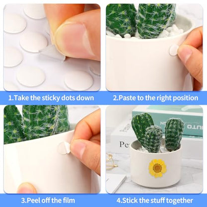 JUNEBRUSHS 350 Pieces Double Sided Sticky Dots, Sticky Tack for Wall Hanging Removable Poster Putty Clear Round Putty No Trace Adhesive Sticky Putty for Balloon Craft DIY Art Office Supplies (20 mm) - size: 20mm